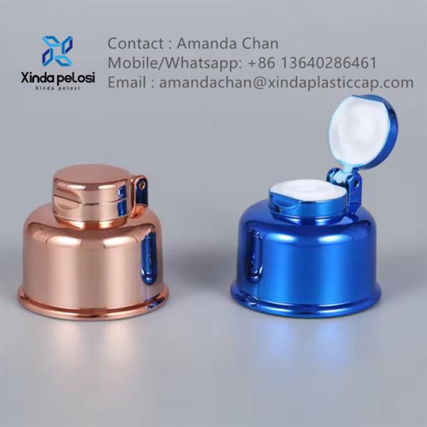 Custom Manufacturer Metallic Silver Flip Top Lid Plastic Bottle Flip Top Caps