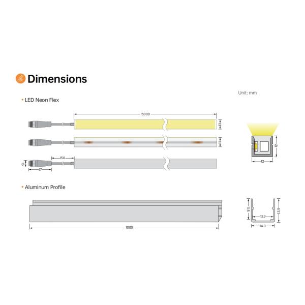 Side Bend Indoor LED Strip Lighting IP65 / IP67 Waterproof Support Customization