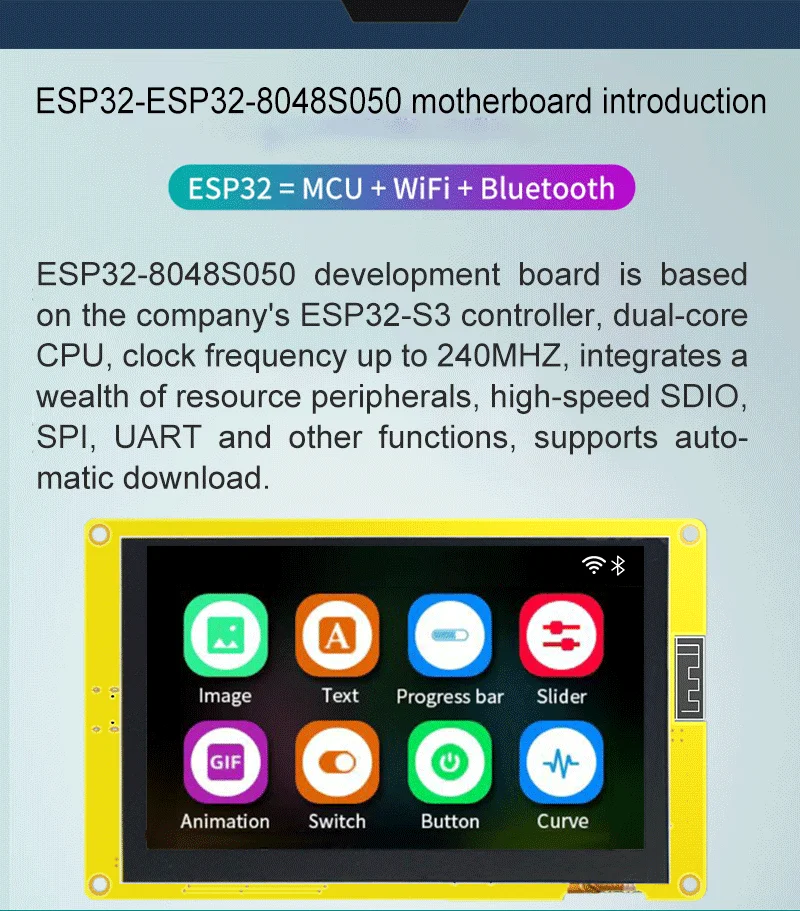 ESP32-8048S050N TFT LCD Display Module with 800x480 Resolution and RGB 65K Color