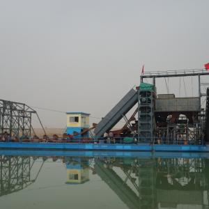 China Customized River Gold Chain Bucket Dredger With Agitation Chute wholesale