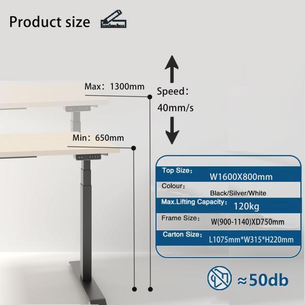 Customized Size Uplift Standing Desk Assembly Required 355 Lbs Weight Capacity Customizable