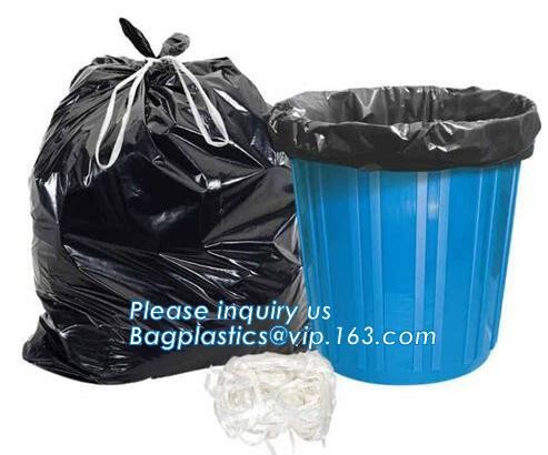 Tall Kitchen Drawstring Trash Bags,Reusable Trash Diaper Bag,gallon black drawstring, durable bin liners 1.2 mil, unscen