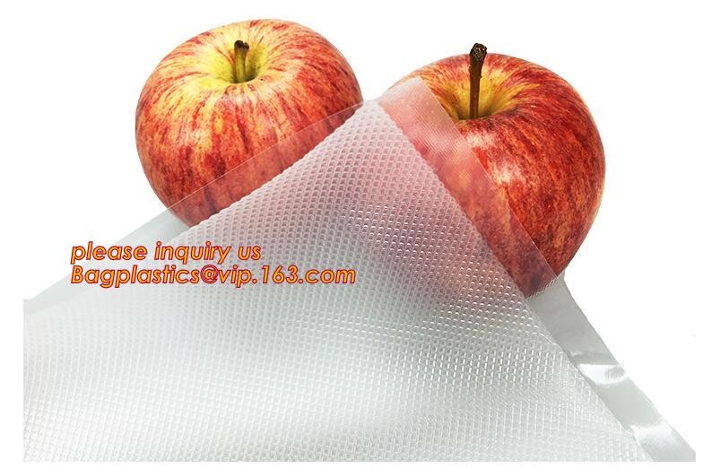 Embossing Resealable Vacuum Food Bags For Household Eco- friendly Texture Vacuum Food Storage Plastic Bag Rolls Moisture