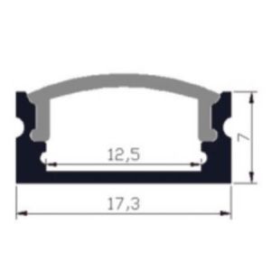 Milewood LED Light Aluminium Profile Aviation 6063 17.3x7mm