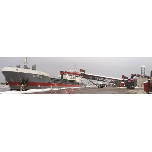 Mobile Radial Telescopic Stacker Conveyor At Port For Bulk Material Ship Loading