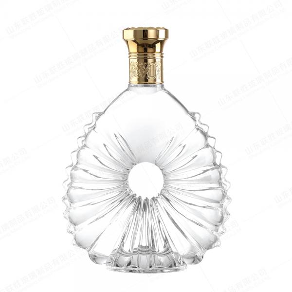 Acid Etch Surface Handling Glass Bottle For Transparent Engraving Whiskey Vodka Rum