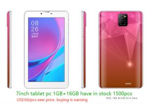 1024*600 DDR 1GB SSD 16GB Kids Tablet PC Android 5.0 CPU CortexTM A7