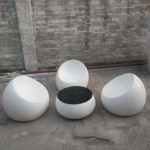 Lightweight Fiberglass Resin Furniture Bench Table Sets In Customized Design