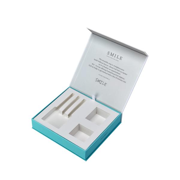 Cardboard Magnetic Retainer Case With Paper Insert Tray For Clear Aligner