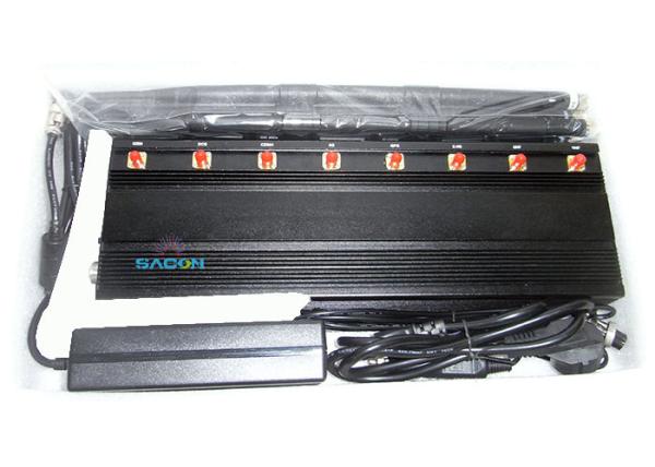 Quality 8 Channels Desktop Prison Cell Phone Jammers 365 Days Working Range Up To 40m for sale