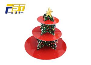 Corrugated Cardboard Cake Display , Customize Shape Cardboard Tiered Cupcake Stand