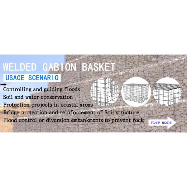 Customized Aperture Galvanized Welded Gabion Boxes for Stone Retaining Wall Solution
