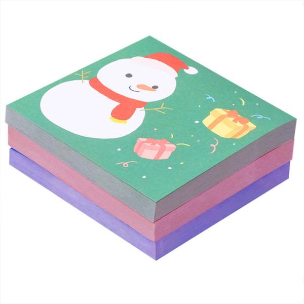 Quality Self Adhesive Christmas Sticky Note Pads Memo Notebook 8cm X 8cm for sale