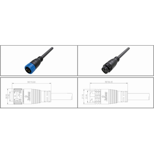 Male Female Waterproof Circular Connectors OEM ODM Quick Lock For LED Display