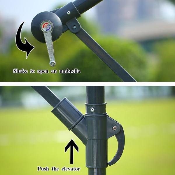 Wind Resistant Garden Patio Parasols Polyester Fabric Aluminum Beach Umbrella