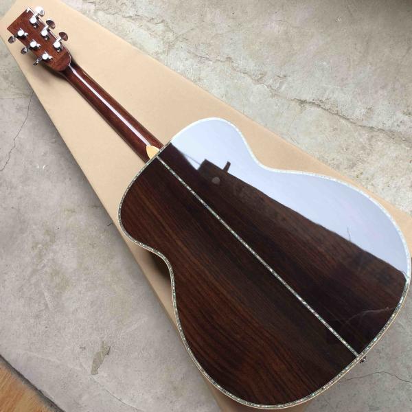 Custom 2020 New Real Abalone Aaaa All Solid Spruce Round Body Maple Binding Acoustic Guitar