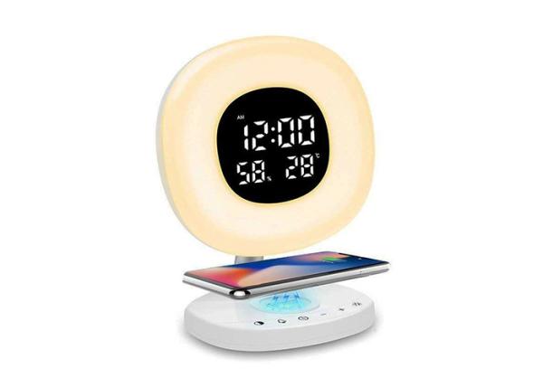 Quality Mobile Phone Touch Light Alarm Clock Wireless Charging 7 Colors 5W For Kids for sale
