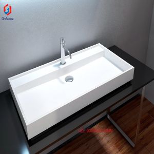 China Bathroom Rectangular Basin Wall Hung 16kgs Compact Wall Mount Sink wholesale