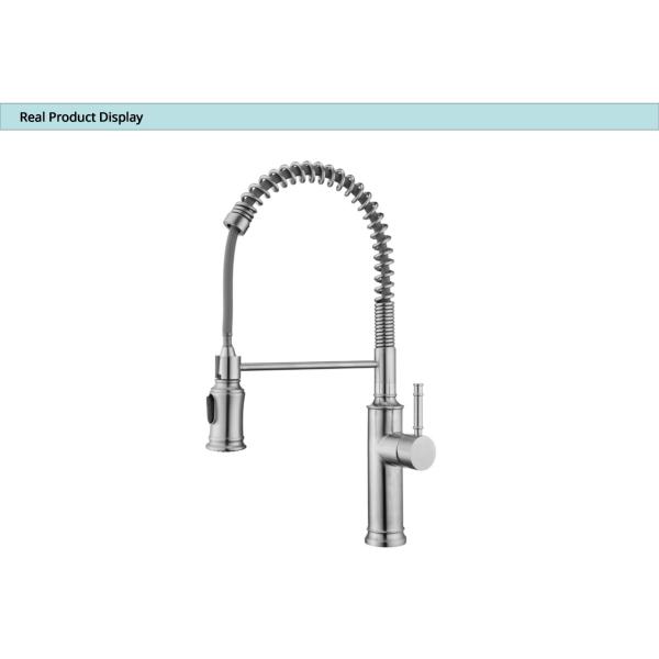 Retractable Single Kitchen Mixer Tap IPX5 Brushed Nickel Kitchen Tap Pull Out