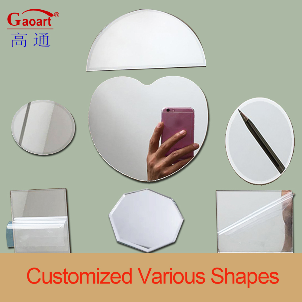 Modern Style Wall Mirror Frameless Full Length for Bathroom Two-Way Square Home Decor