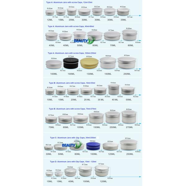 Matte Black color 30ml Cosmetic Packaging Face Body Care Cream Empty Aluminum Container Jars