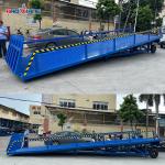 10 Meters Custom Moveable Loading Dock 10 Tons Fixed Height Mobile Forklift Ramp