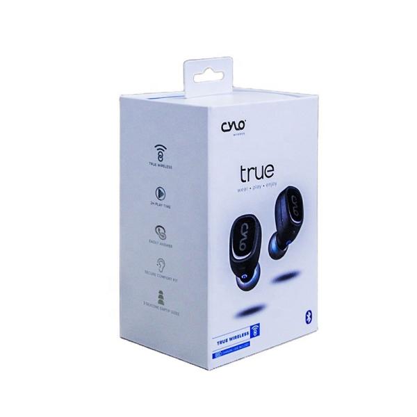 Quality Customizatable Earphone Package Style In Folding Cardboard Book Type Box With Plastic Window for sale