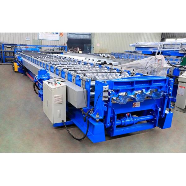 PLC Control Floor Deck Roll Forming Machine , Fast Speed Floor Tiles Making Machine