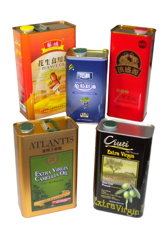 3000ml Olive Oil Tin Cans Box 0.35mm With Plastic Spout