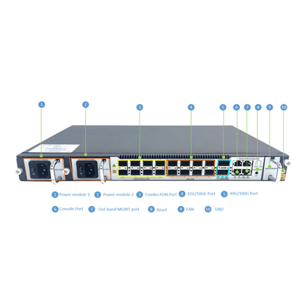 OS-XGS08P XGSPON OLT 8PON 8*10GE SFP+uplink port 2*100G SFP port,support XGSPON/XGPON/XPON ONU,Flash 7168M RAM 2048M