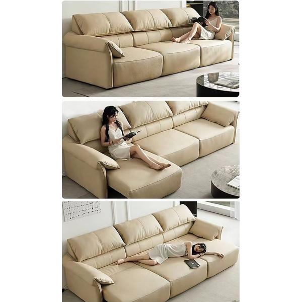 BN Modern Elephant High Back Ear Recliner Living Room Multifunctional Automatic Retractable Genuine Leather Sofa Bed