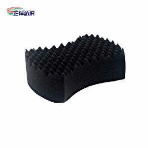 China 19x14x6cm Car Wax Applicator Pad Black PU Sponge Scratch Free Sawtooth wholesale