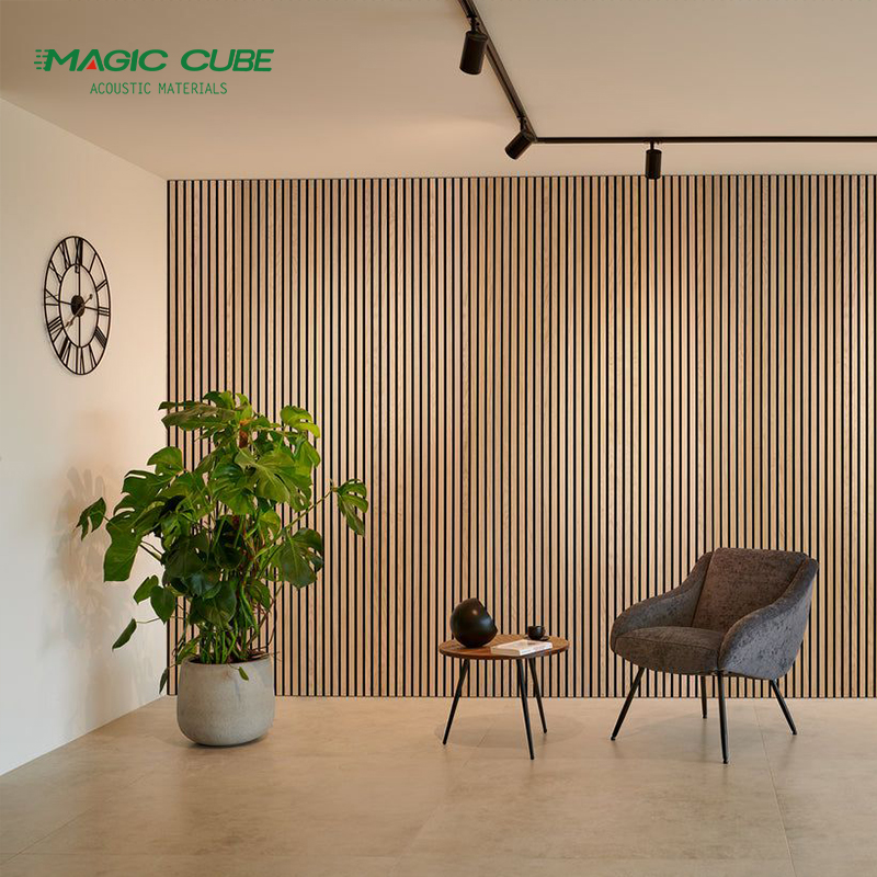 HPL 12mm Thickness Wood Slat Acoustic Panels with Gun Nail Accessories