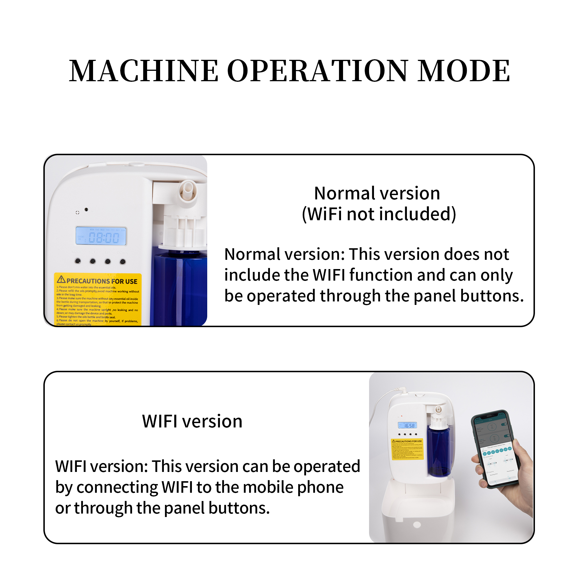 HOMEFISH Electric Aroma Diffuser 200ML Large Capacity Intelligent Remote Control Portable Aromatherapy Machine for Home