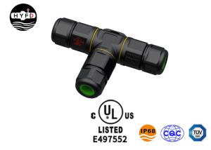 China CQC IP68 UL Nylon Waterproof Tee Shape Connector 2 Pin wholesale