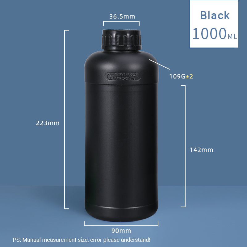 HDPE Plastic Fluoride Transparent Reagent Bottle 1000ml 1L For Chemical Packaging