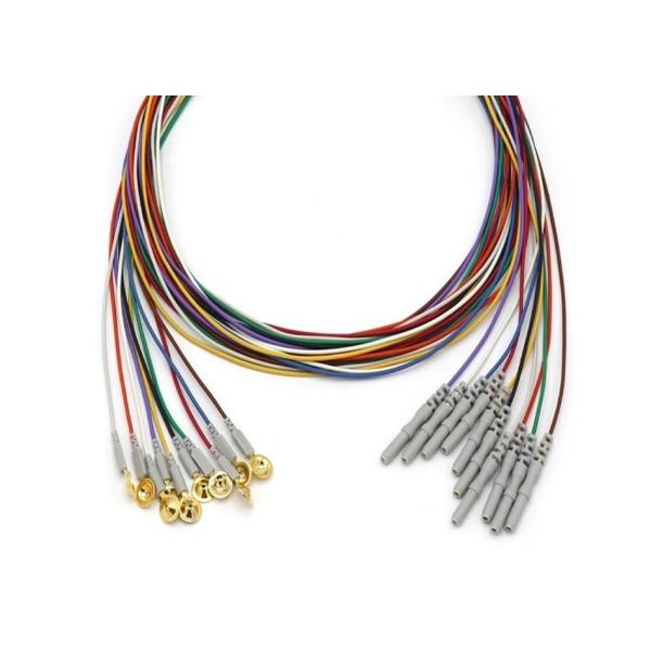 10 Lead Other Patient Monitor Accessories EEG Cable Dia 1.5mm With Golden Plated Cup
