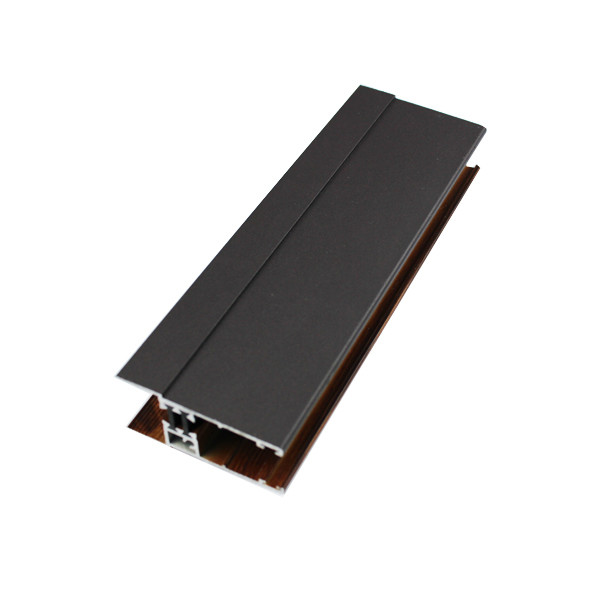 China Wood Finish Aluminium Furniture Profiles Bedroom Wardrobe Sliding Door Profiles wholesale