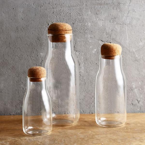 Cork Closure Borosilicate Glass Food Storage Jars