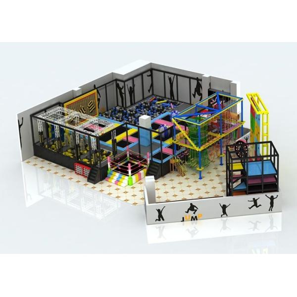 Large Indoor Commercial Trampoline Park Playground Equipment With Jump Platform