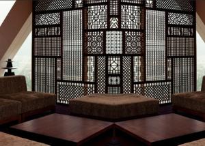 Vertical / Multi Fold Decorative Metal Screen Panels Customized Patterns
