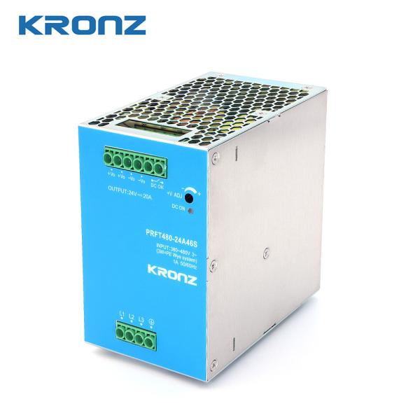 Quality Industrial Power Supply AC/DC 480W Din-rail 24V/20A Output DC OK Function for sale
