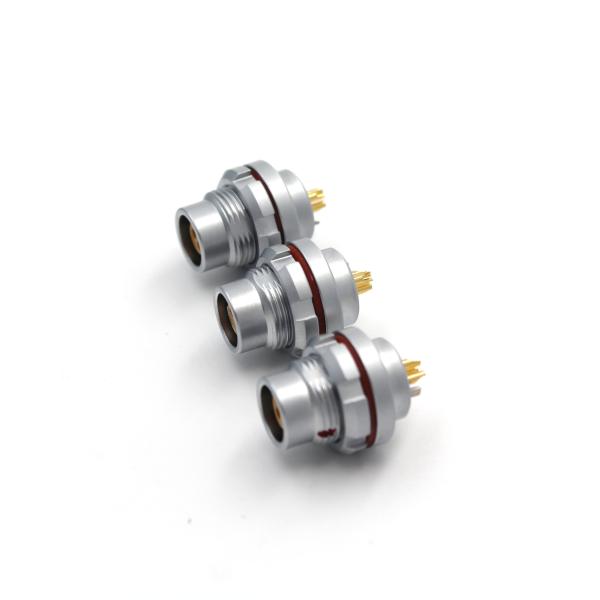 Quality 102F Series 4 Pin Socket Connector IP68 Waterproof Chrome Plated For Robotics for sale
