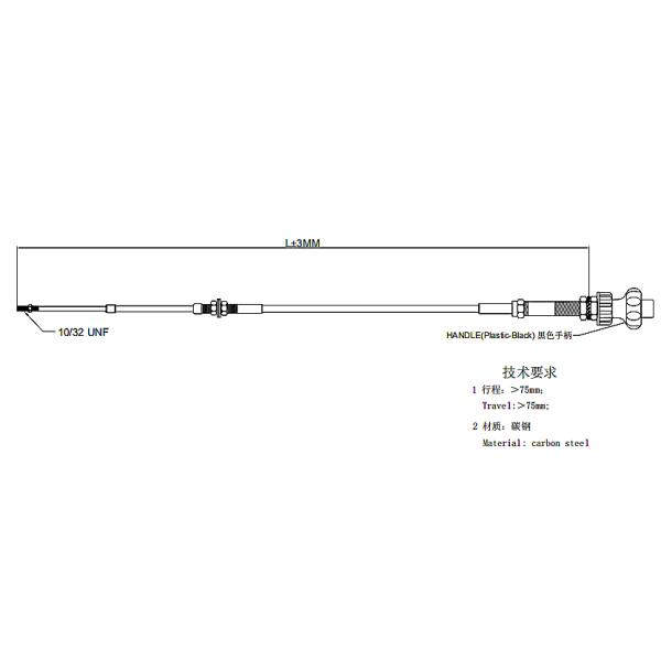 Carbon Steel Control Cable Assembly With Micro Adjust Control Head