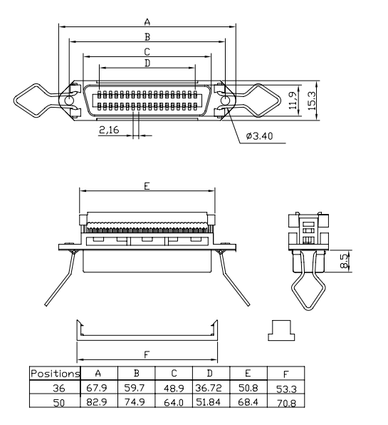 Socket 3u" PBT 2.16mm Ribbon Cable Female Connector