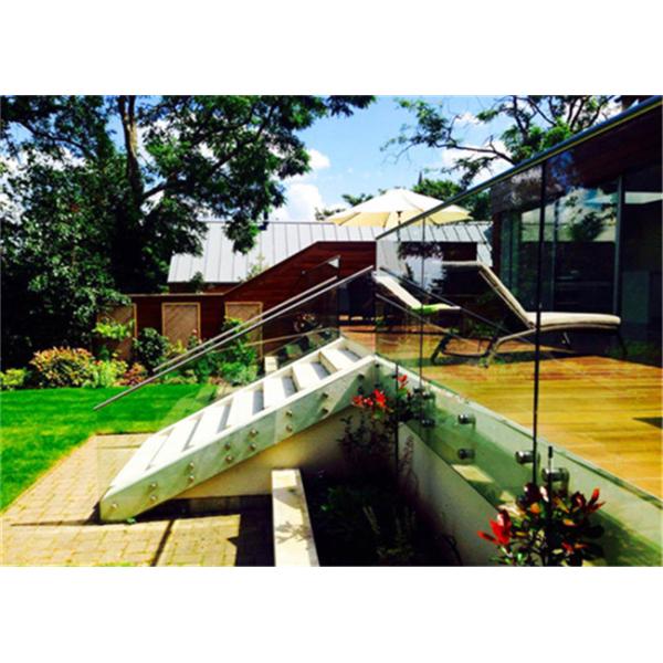 Standoff Frameless Glass Deck Railing Systems , Frameless Glass Balcony Railing