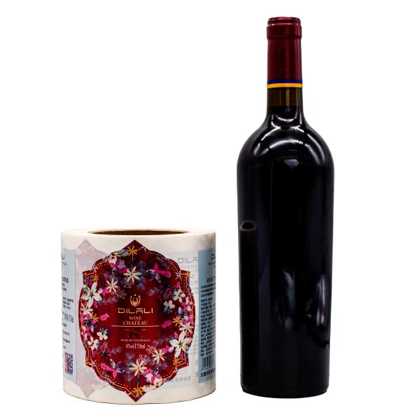 Quality Embossing Surface Wine Bottle Paper Label UV Gradient Ramp Printing for sale