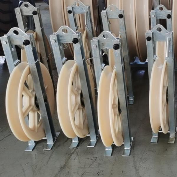Quality Pilot Overhead Wire 508mm Single Nylon Wheel Rope Stringing Block for sale