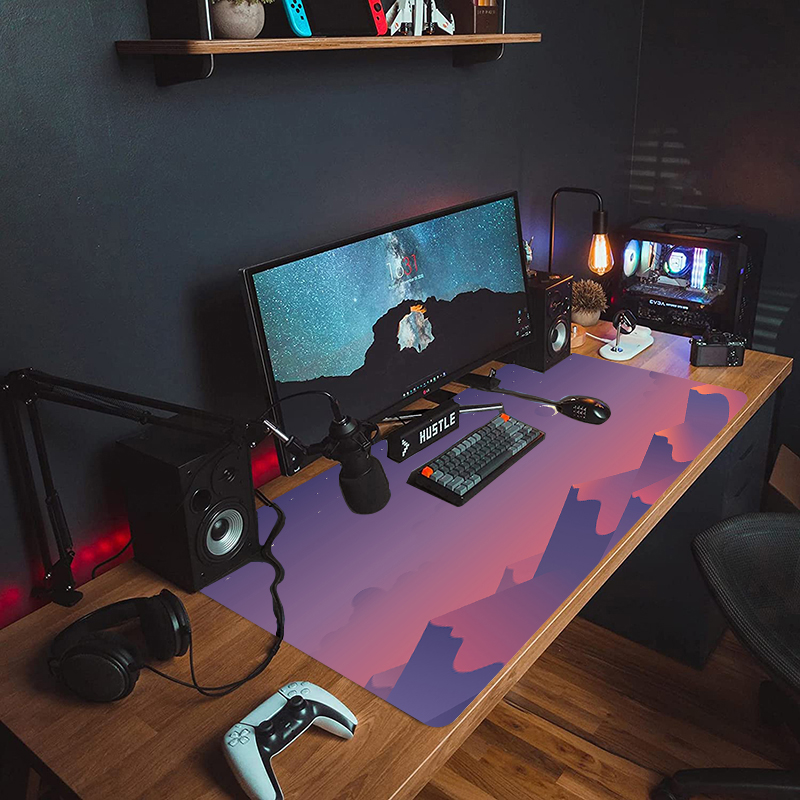 Custom Logo Print Gaming Mousepad Large XXL Extended Size with Non Slip Rubber Base