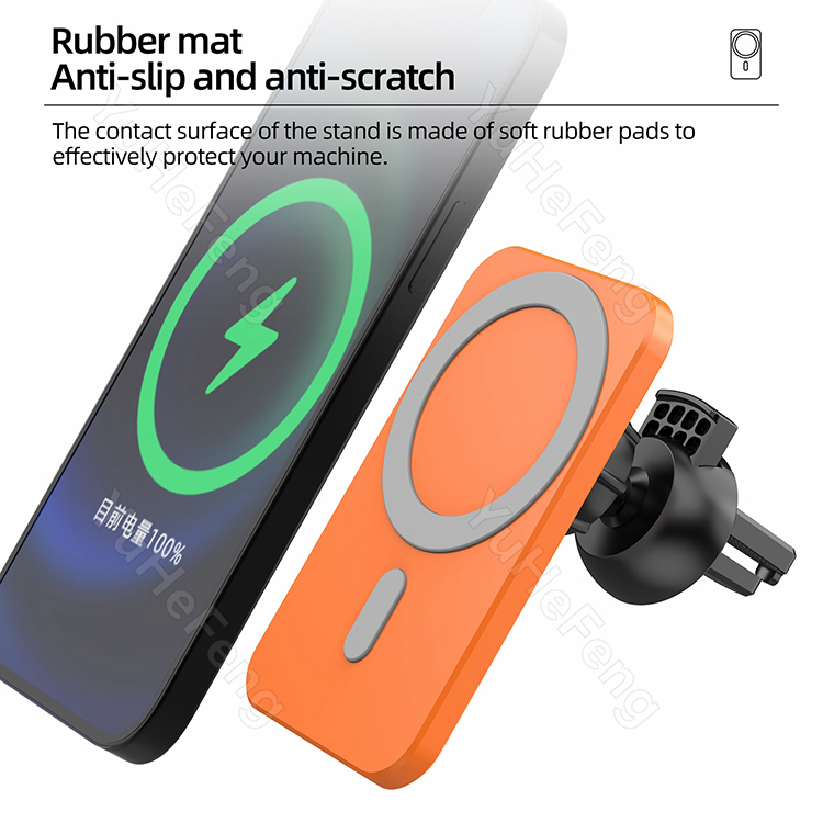 Ce Abs 15w Magnetic Wireless Car Charger Type C